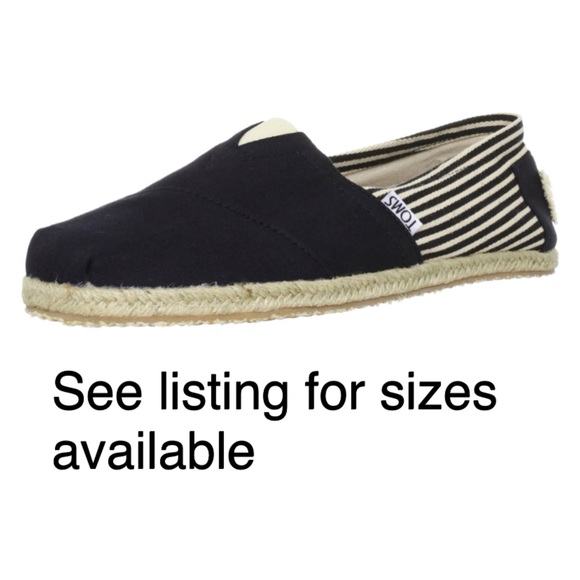 Toms University Black stripe, Rope Sole Men's NWOT - Picture 3 of 5